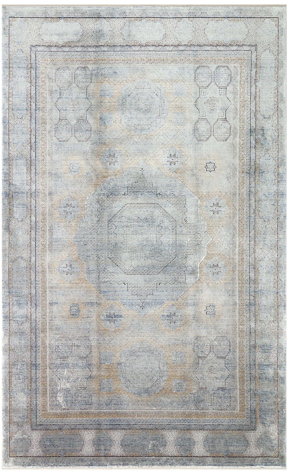 MHL 04 ANTRASIT GOLD Klasik Desenli Yüksek Kalite Sık Dokuma Salon Halısı 80x150