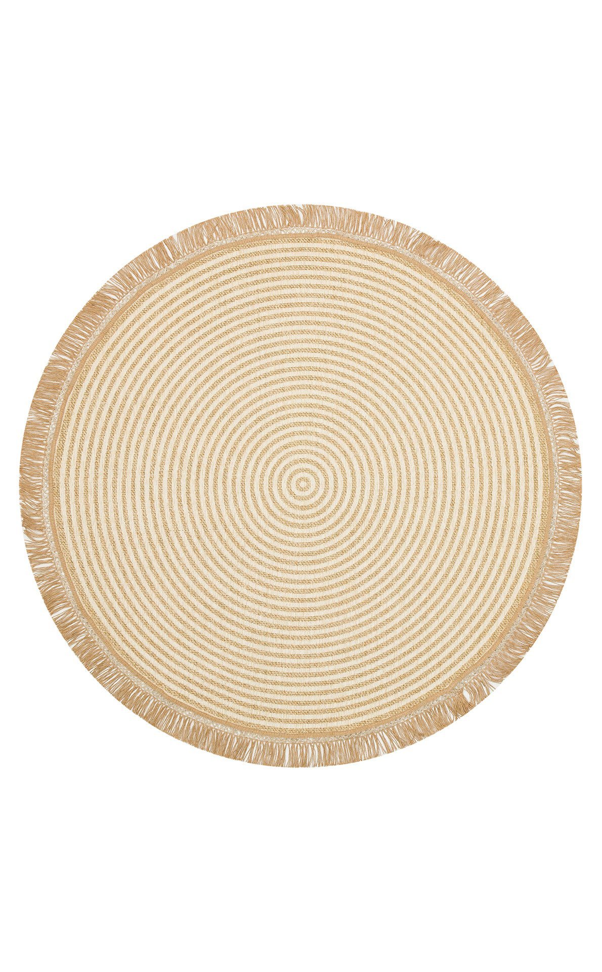 BRK 07 IVORY Hasır Görünümlü Kaymaz Renkli Dokuma Modern Kilim