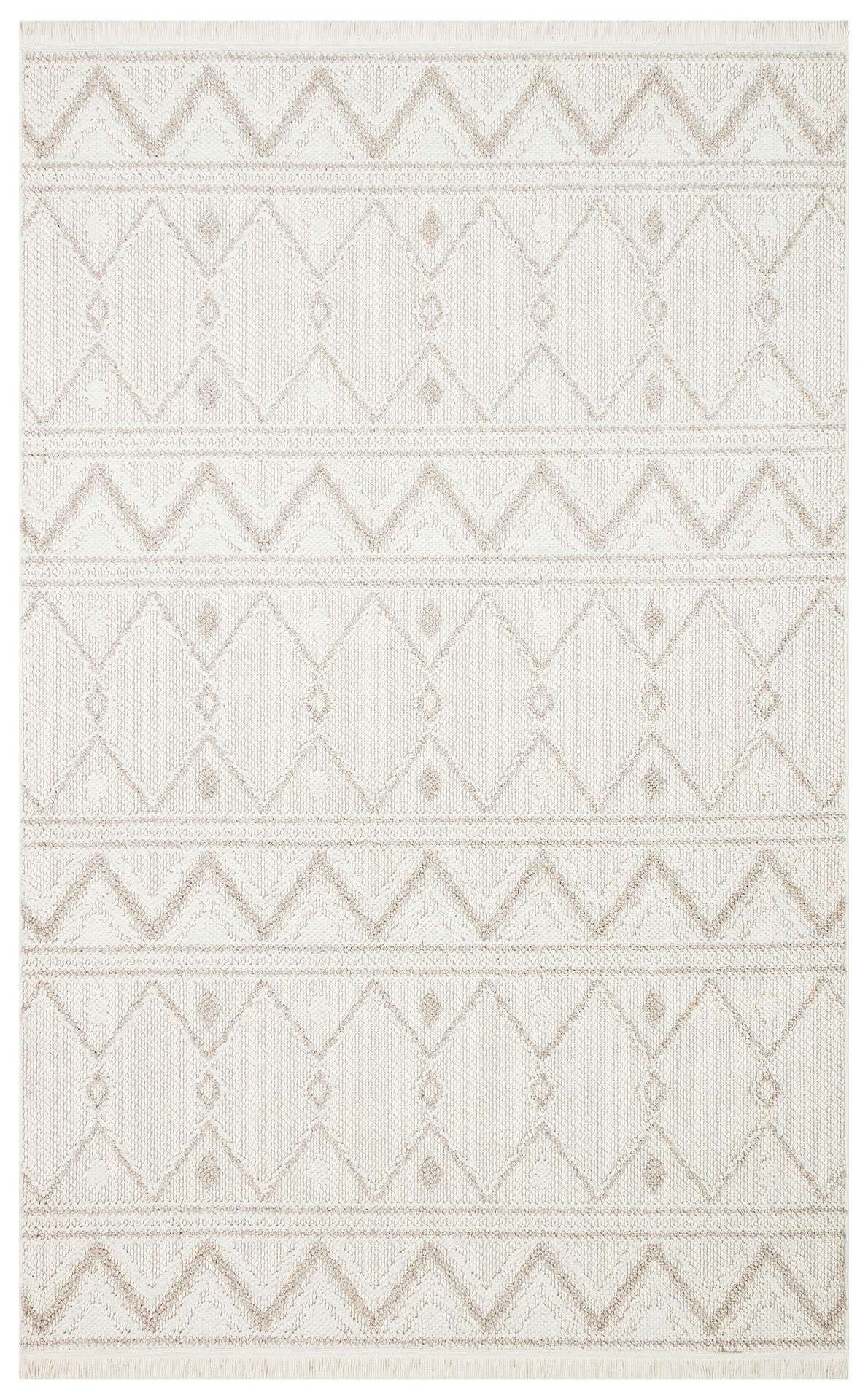 MOT 03 WHITE BEIGE Yumuşak Tuşeli Örgü Dokuma Modern Makine Halısı