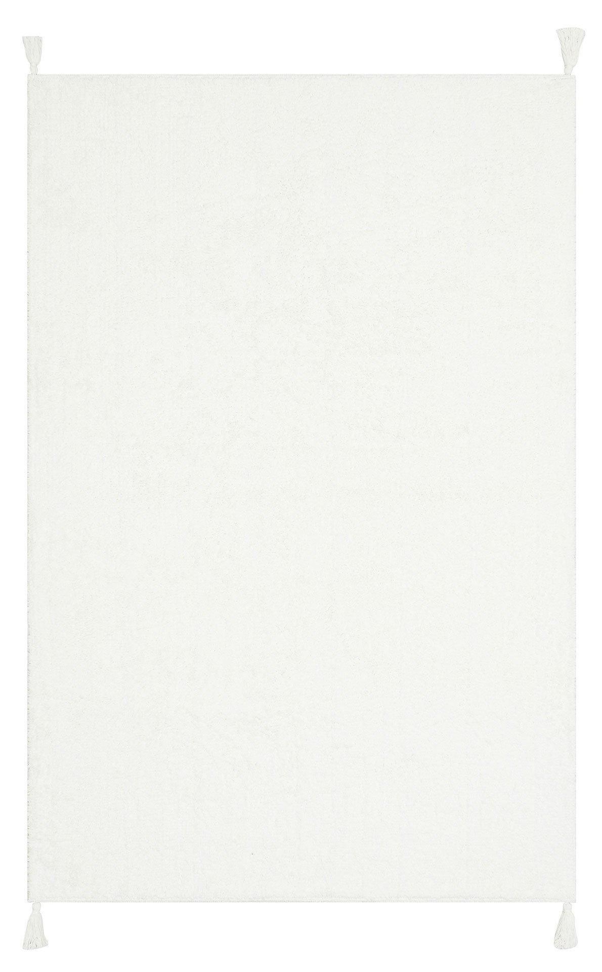 CBN PLAIN WHITE Yıkanabilir Kaymaz Tabanlı Naturel Pamuk Bebek Halısı
