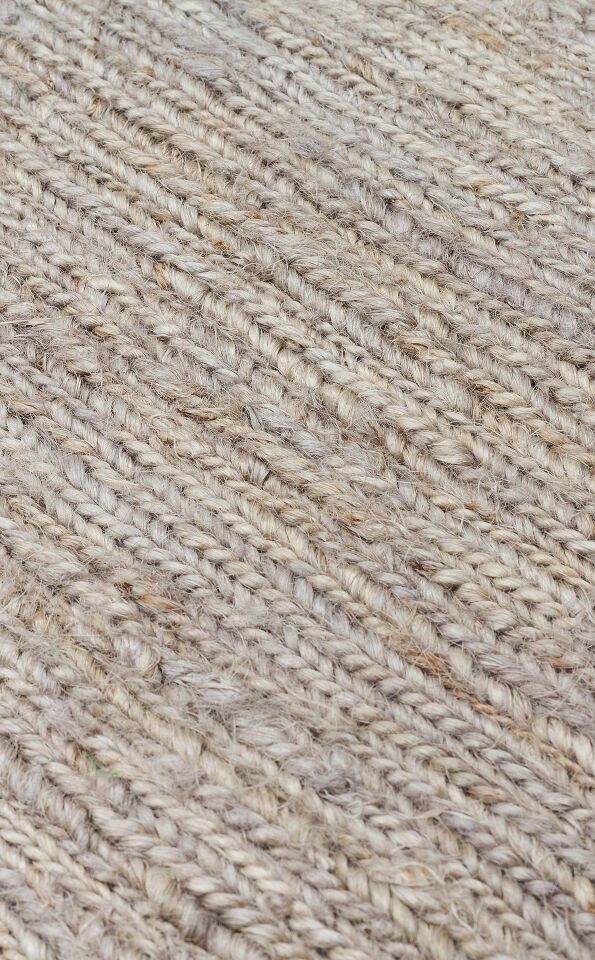 SMK PLAIN GREY Soumak Örgülü Naturel Kendir Halı