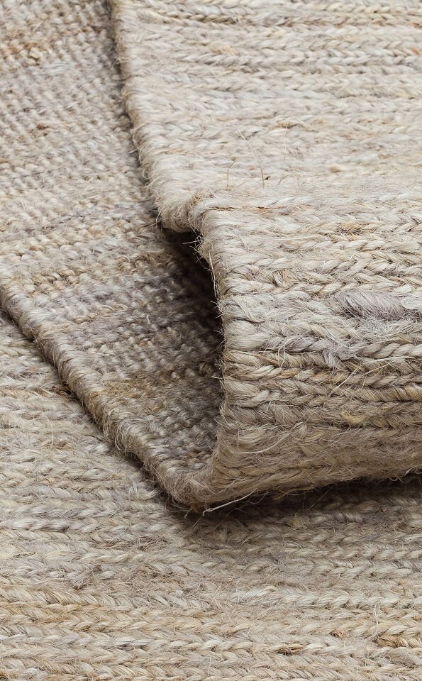 SMK PLAIN GREY Soumak Örgülü Naturel Kendir Halı