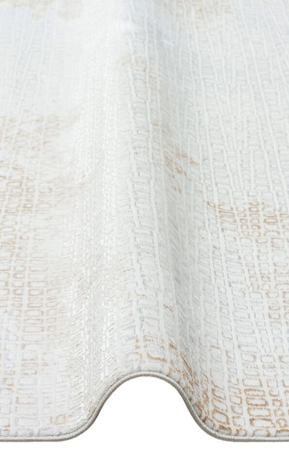 ST 108 CREAM BEIGE Yıkanabilir Kaymaz Tabanlı Hav Vermez Sık Dokuma Modern Halı