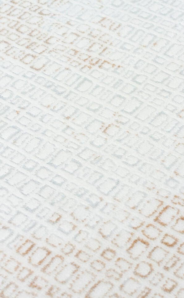 ST 108 CREAM BEIGE Yıkanabilir Kaymaz Tabanlı Hav Vermez Sık Dokuma Modern Halı