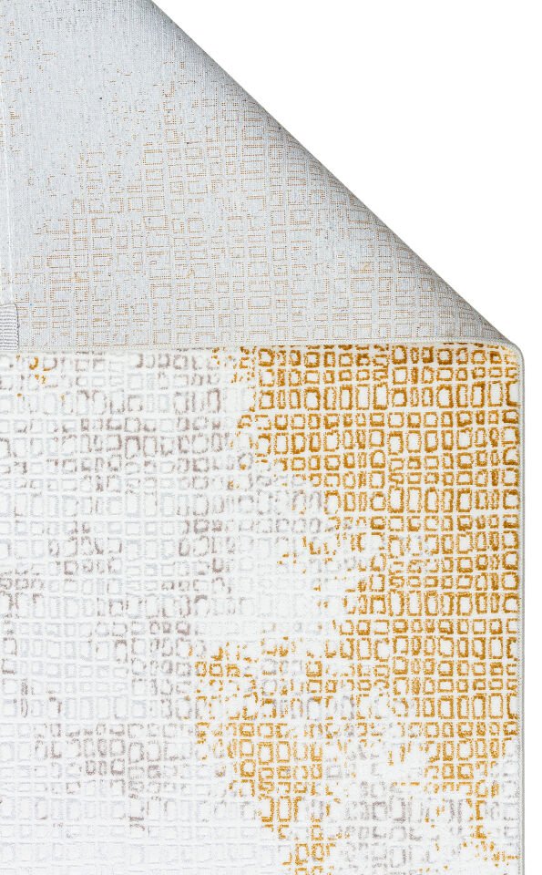 ST 108 CREAM GOLD Yıkanabilir Kaymaz Tabanlı Hav Vermez Sık Dokuma Modern Halı