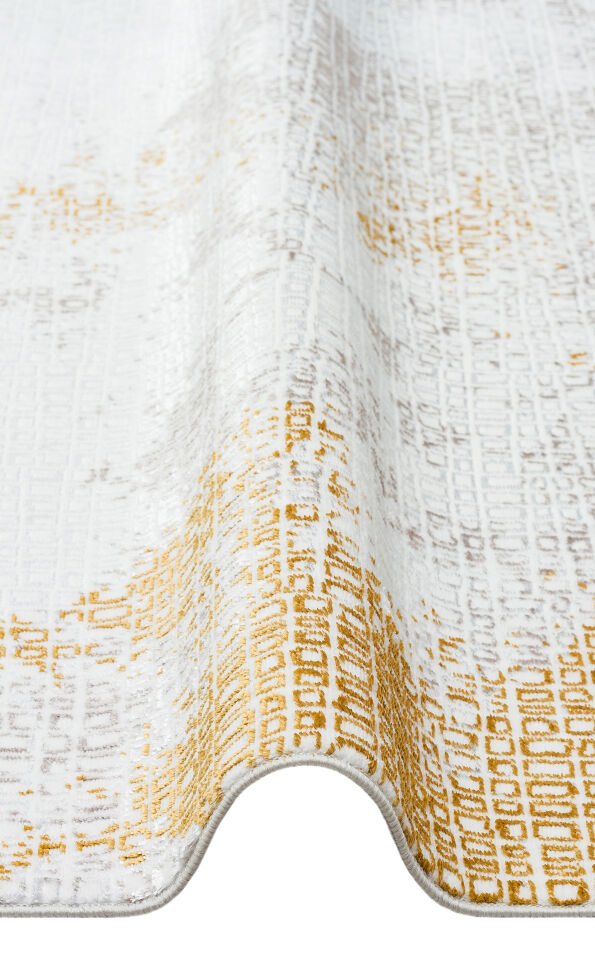 ST 108 CREAM GOLD Yıkanabilir Kaymaz Tabanlı Hav Vermez Sık Dokuma Modern Halı