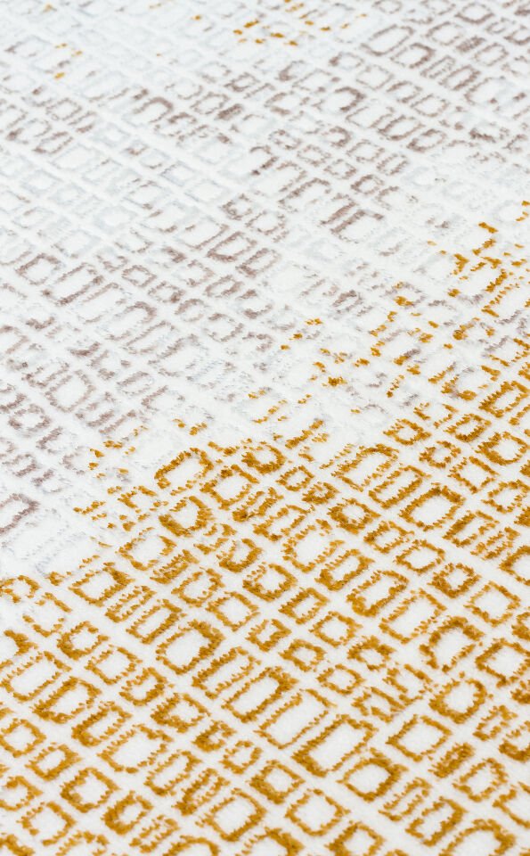 ST 108 CREAM GOLD Yıkanabilir Kaymaz Tabanlı Hav Vermez Sık Dokuma Modern Halı