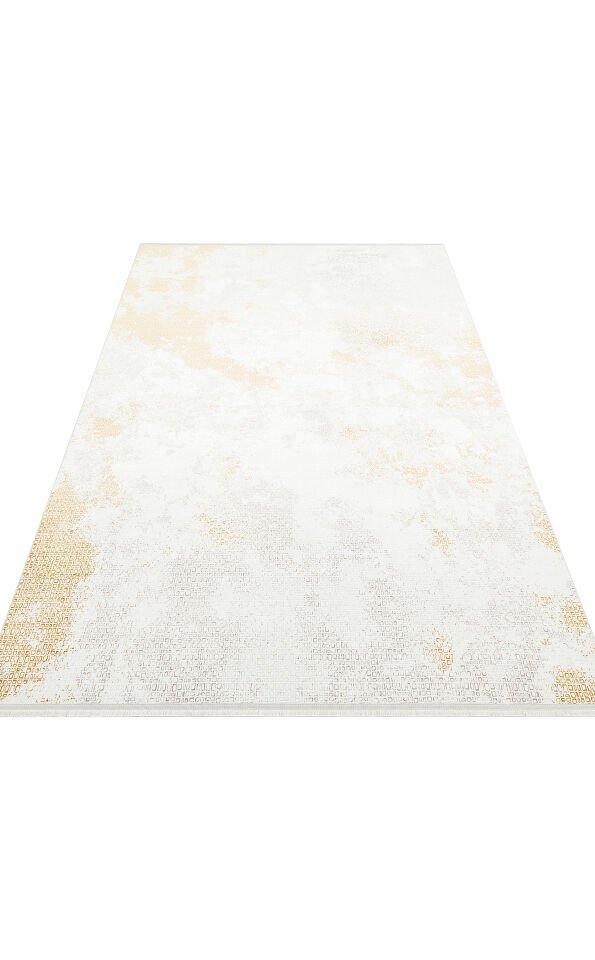 ST 108 CREAM GOLD Yıkanabilir Kaymaz Tabanlı Hav Vermez Sık Dokuma Modern Halı