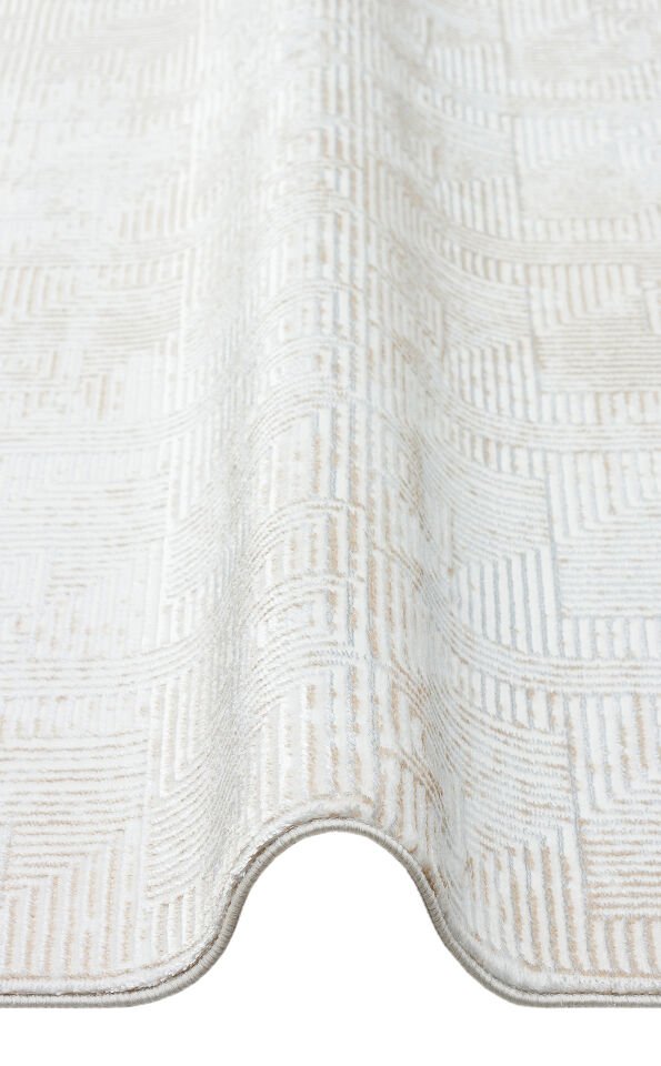 ST 109 CREAM BEIGE Yıkanabilir Kaymaz Tabanlı Hav Vermez Sık Dokuma Modern Halı