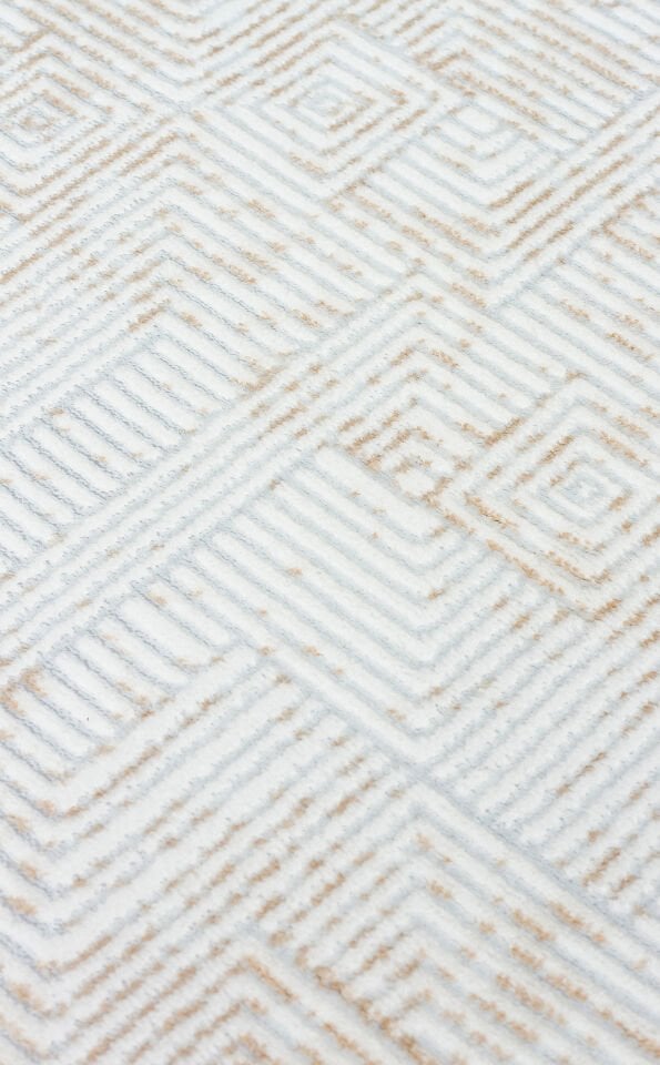 ST 109 CREAM BEIGE Yıkanabilir Kaymaz Tabanlı Hav Vermez Sık Dokuma Modern Halı