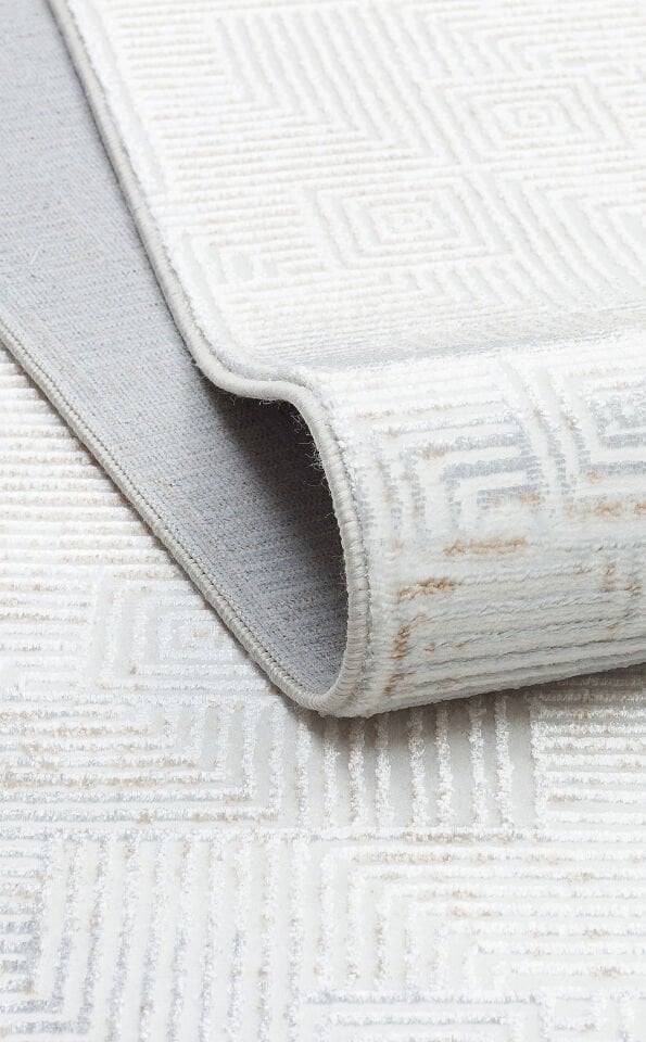 ST 109 CREAM BEIGE Yıkanabilir Kaymaz Tabanlı Hav Vermez Sık Dokuma Modern Halı
