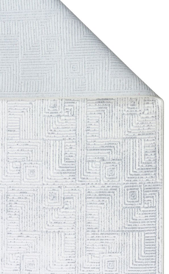 ST 109 CREAM GREY Yıkanabilir Kaymaz Tabanlı Hav Vermez Sık Dokuma Modern Halı