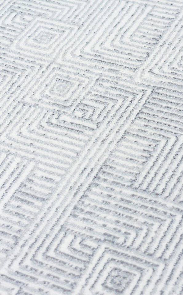 ST 109 CREAM GREY Yıkanabilir Kaymaz Tabanlı Hav Vermez Sık Dokuma Modern Halı