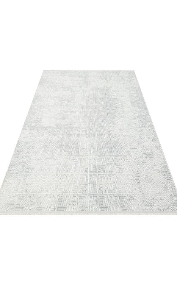 ST 109 CREAM GREY Yıkanabilir Kaymaz Tabanlı Hav Vermez Sık Dokuma Modern Halı