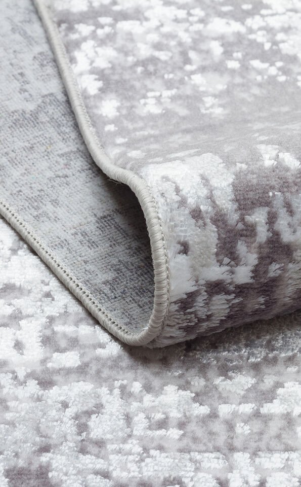 ST 112 GREY Yıkanabilir Kaymaz Tabanlı Hav Vermez Sık Dokuma Modern Halı