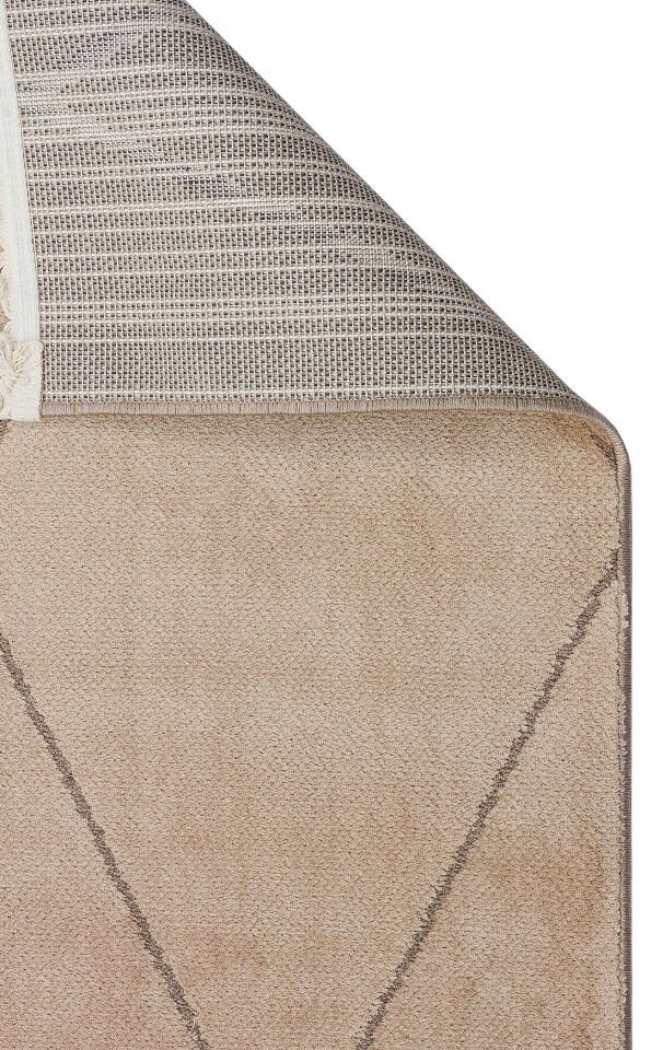 URB 02 BEIGE Etnik Desenlere Sahip Hav Toz Vermez Yumuşak Dokulu Modern Halı
