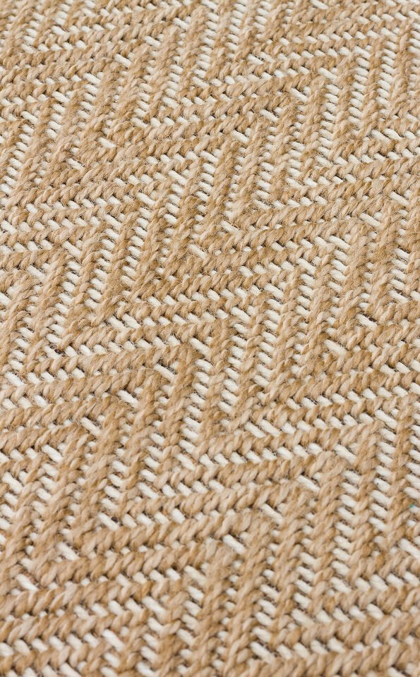 VNT 02 NATURAL WHITE İç ve Dış Mekan Kullanımına Uygun Hav Vermeyen Kolay Temizlenebilir Sisal Görünümlü Halı