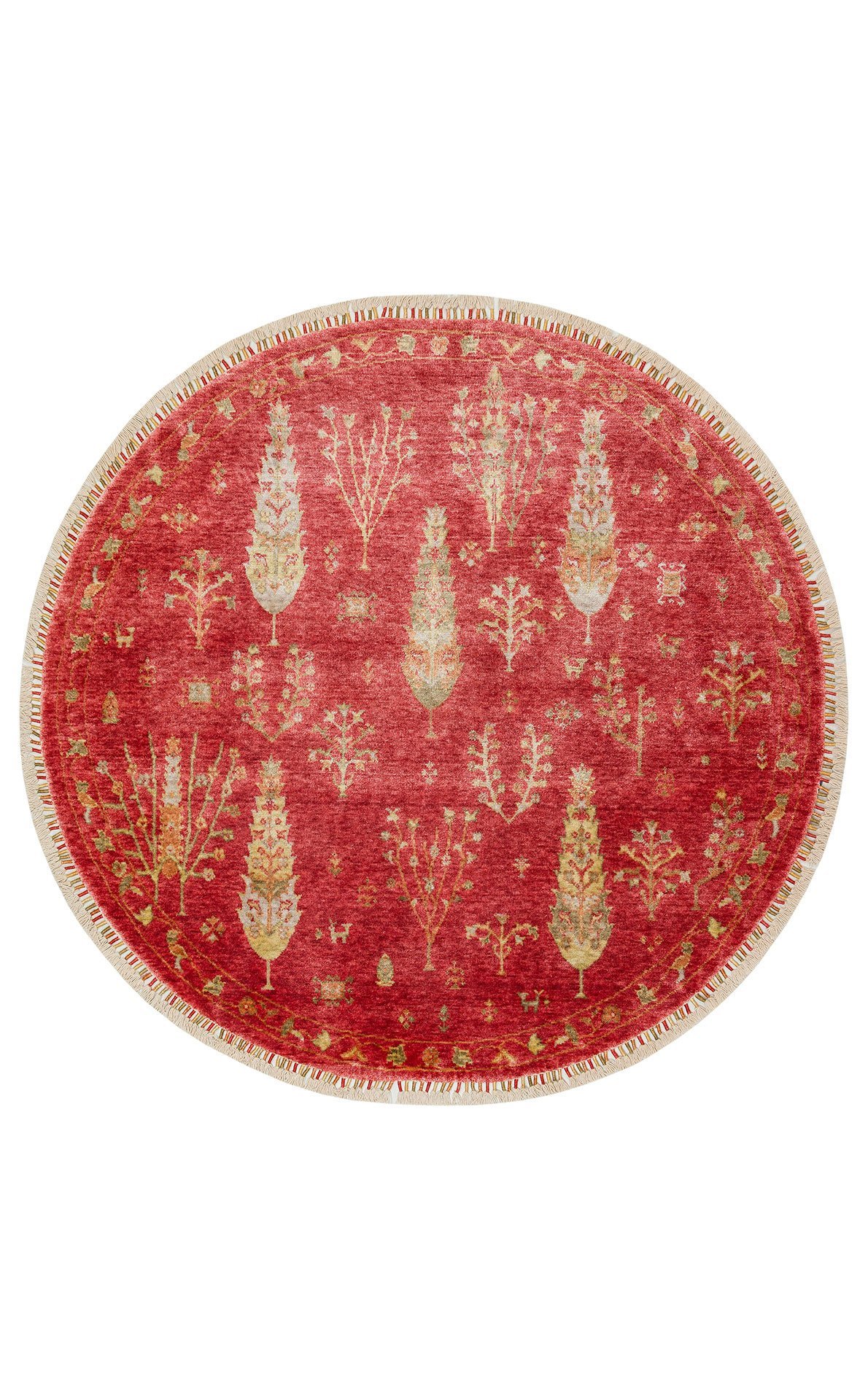 ZR 08 RED AUTUMN Q Otantik Desenli Özel Hav Vermeyen ve Kolay Temizlenebilir Tensel Kullanılarak El Emeği ile Özel Tezgahlarda Üretilen Modern Uşak Halısı