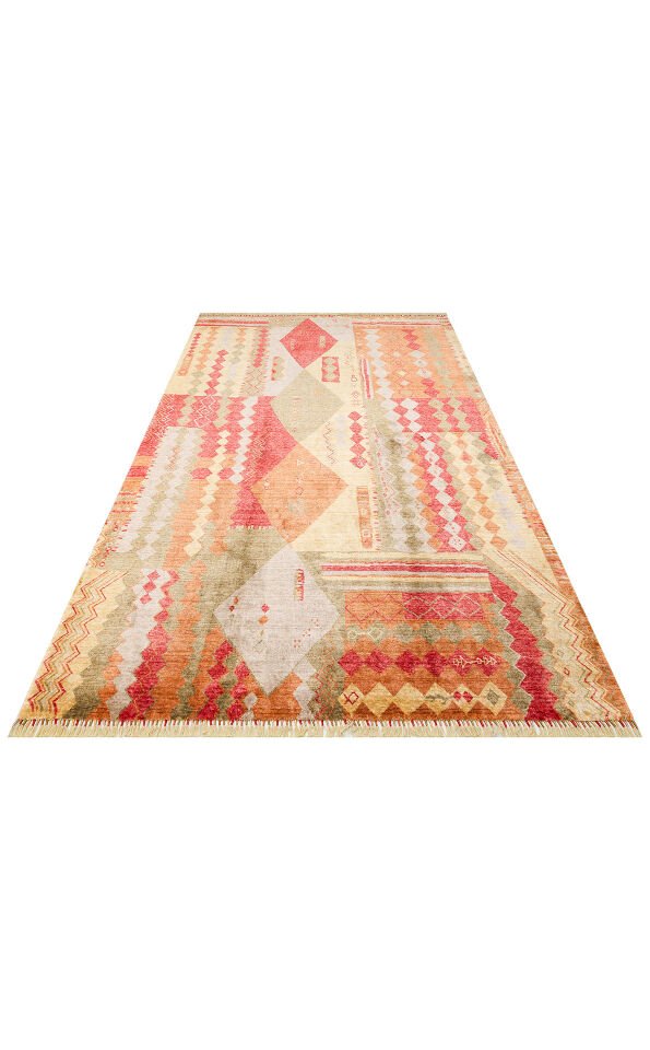 ZR 10 RED AUTUMN Otantik Desenli Özel Hav Vermeyen ve Kolay Temizlenebilir Tensel Kullanılarak El Emeği ile Özel Tezgahlarda Üretilen Modern Uşak Halısı