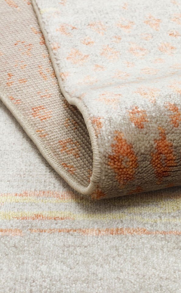 ZR 15 BEIGE AUTUMN Otantik Desenli Özel Hav Vermeyen ve Kolay Temizlenebilir Tensel Kullanılarak El Emeği ile Özel Tezgahlarda Üretilen Modern Uşak Halısı