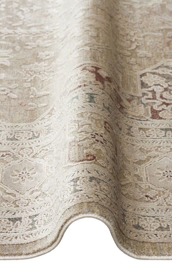 BBL 02 BEIGE Yumuşak Dokulu Vintage Esintilere Sahip Over-dyed Sık Dokuma Salon Halısı
