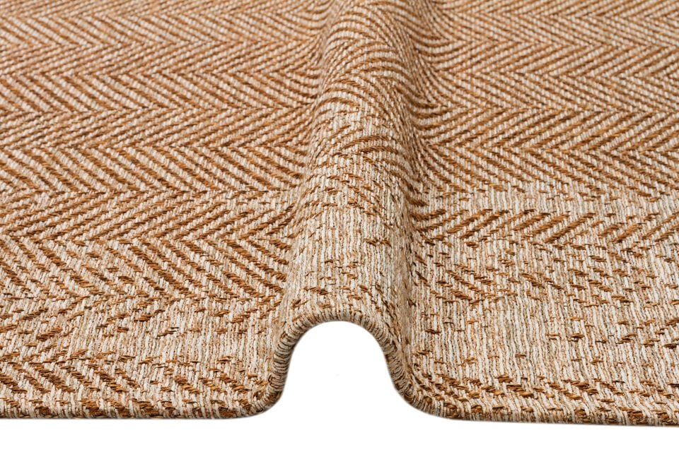 BRK 04 NATURAL BEIGE Hasır Görünümlü Kaymaz Renkli Dokuma Modern Kilim 80x150
