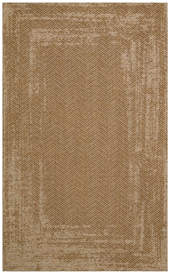 BRK 04 NATURAL BEIGE Hasır Görünümlü Kaymaz Renkli Dokuma Modern Kilim 80x150