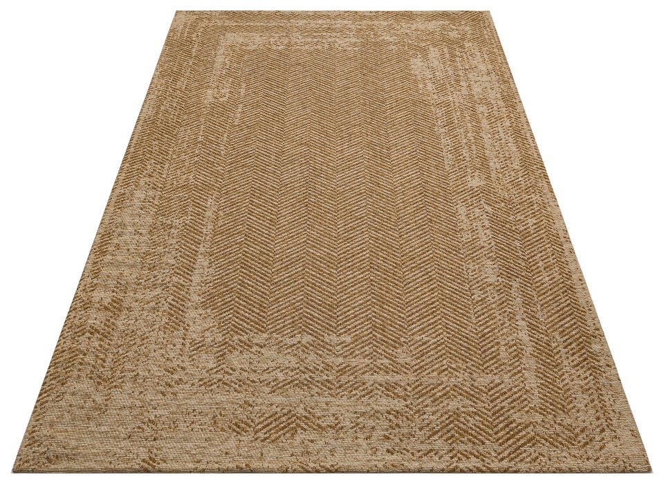BRK 04 NATURAL BEIGE Hasır Görünümlü Kaymaz Renkli Dokuma Modern Kilim 80x300