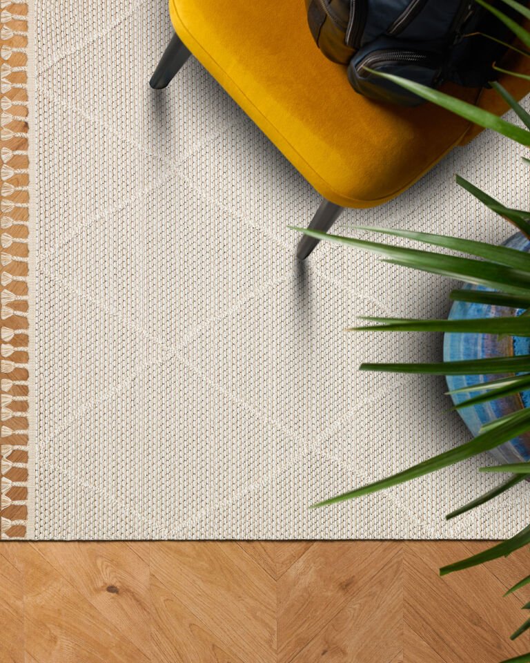 SH 02 BEIGE Hav Toz Vermez Hasır Dokuma Modern Makine Halısı 200x290