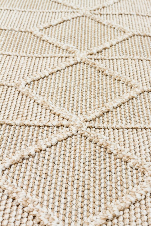 SH 03 BEIGE Hav Toz Vermez Hasır Dokuma Modern Makine Halısı 160x230