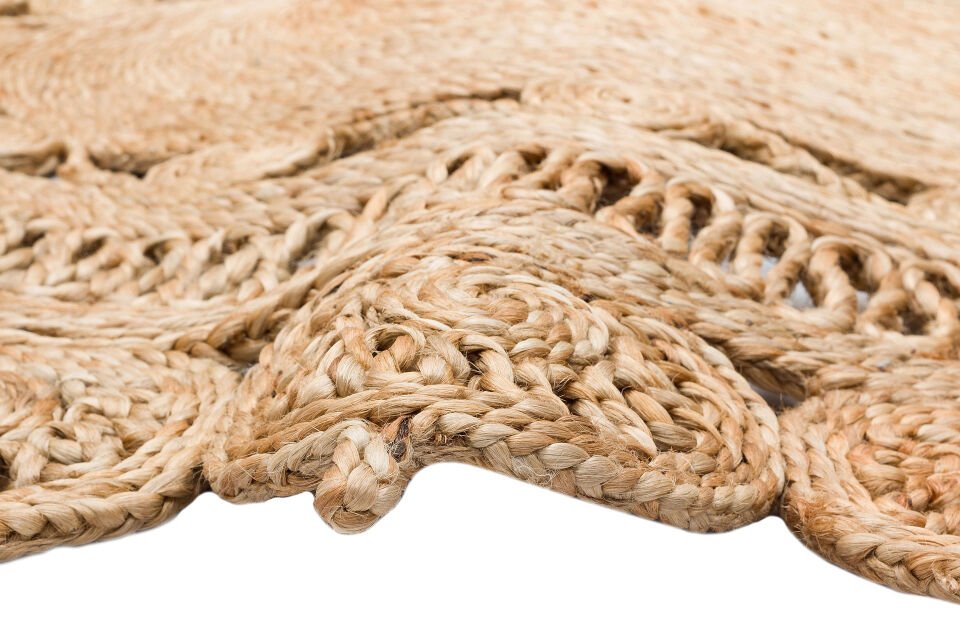 CA-109 NATURAL XW Yuvarlak veya Oval El Dokuma Naturel Jüt Hasır Halı