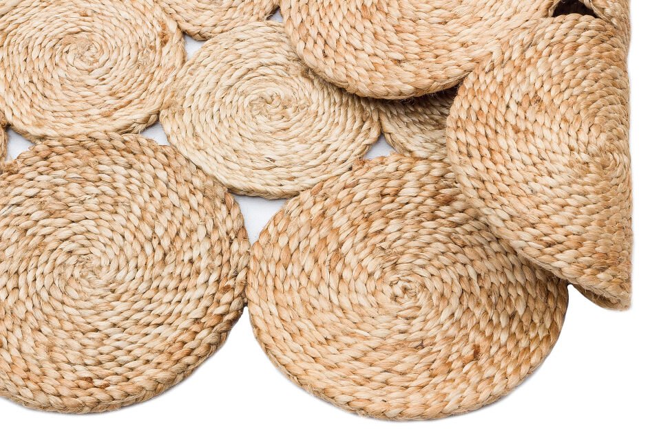 CA-111 NATURAL XW Yuvarlak veya Oval El Dokuma Naturel Jüt Hasır Halı