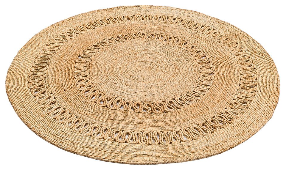 CA-112 NATURAL XW Yuvarlak veya Oval El Dokuma Naturel Jüt Hasır Halı