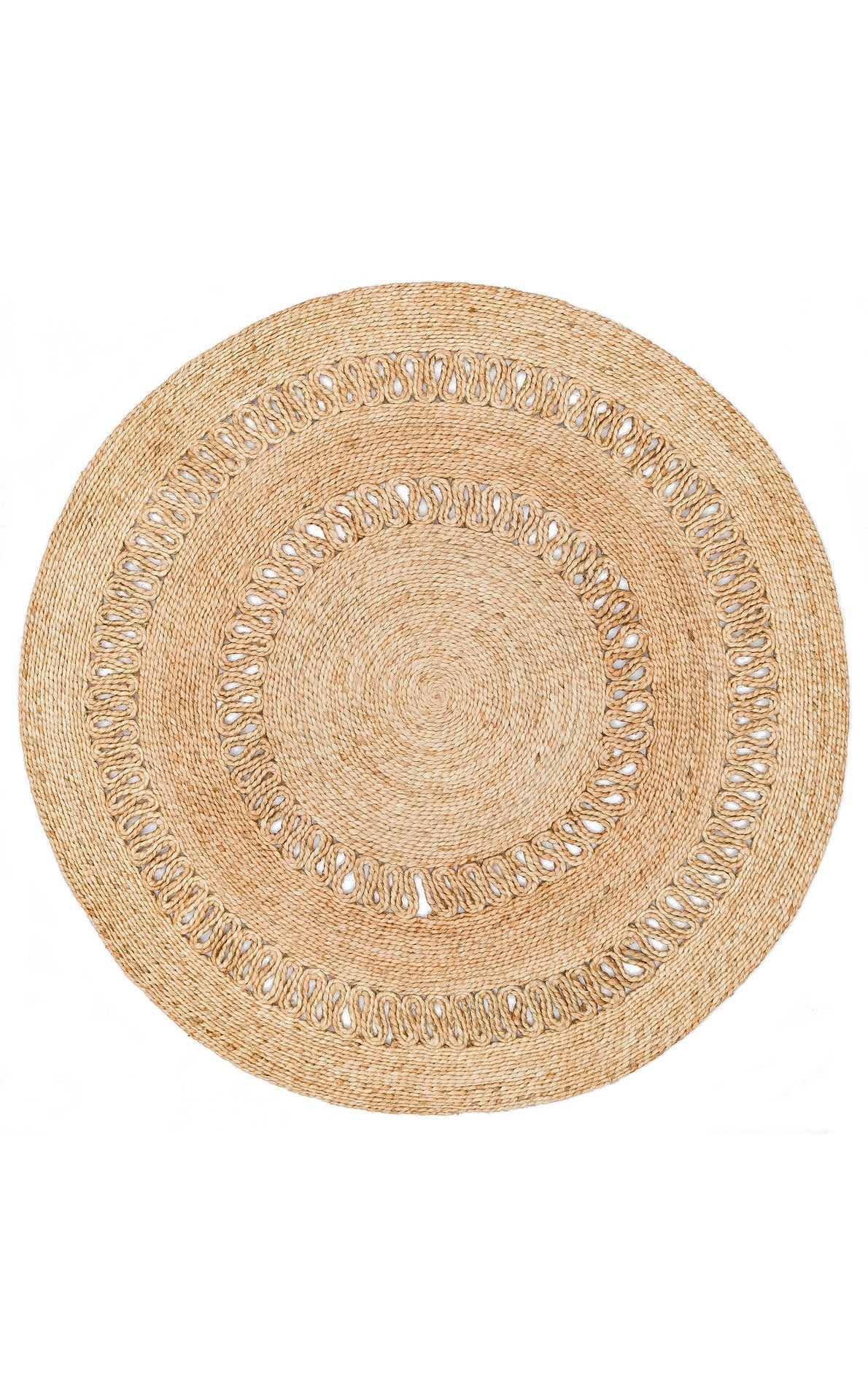CA-112 NATURAL XW Yuvarlak veya Oval El Dokuma Naturel Jüt Hasır Halı