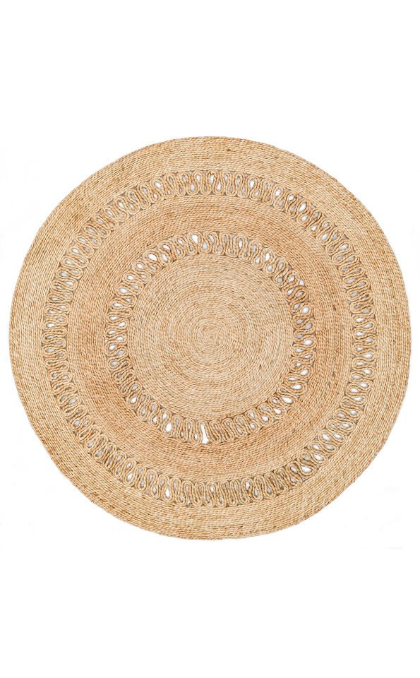 CA-112 NATURAL XW Yuvarlak veya Oval El Dokuma Naturel Jüt Hasır Halı