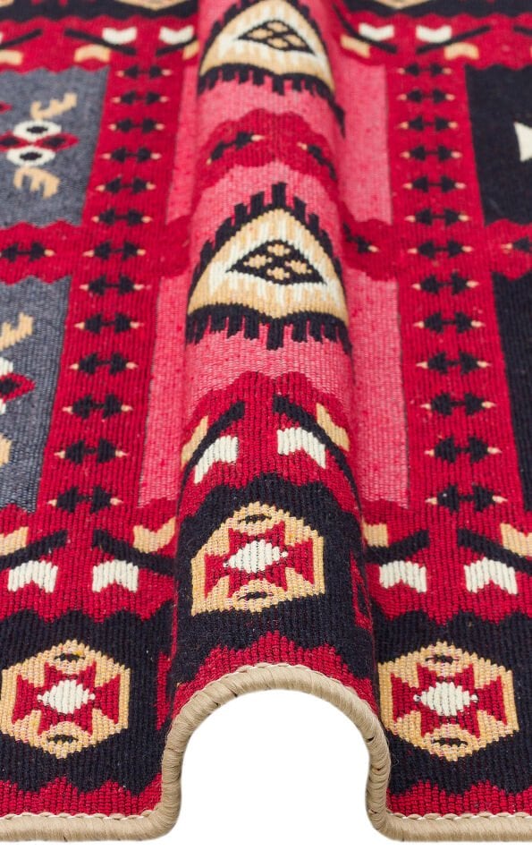 AR 28 RED Yıkanabilir Çift Taraflı Modern Desenli Dokuma Kilim