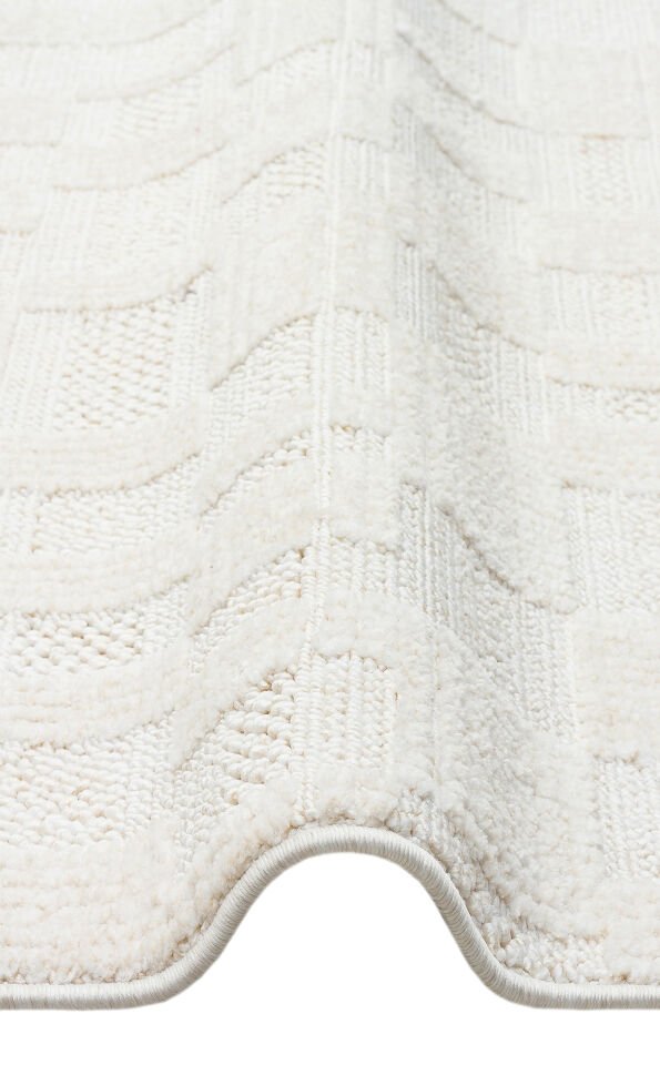 HRG 02 WHITE Hav Toz Vermeyen Yumuşak dokulu Modern Makine Halısı 160x230