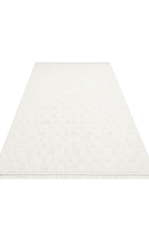 HRG 02 WHITE Hav Toz Vermeyen Yumuşak dokulu Modern Makine Halısı 160x230