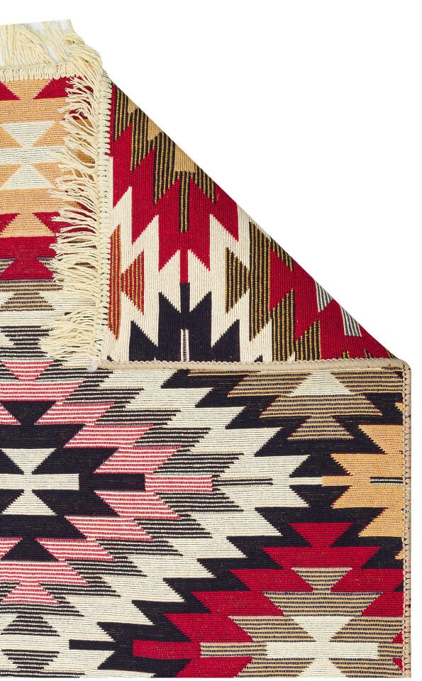 AR 33 RED Yıkanabilir Çift Taraflı Modern Desenli Dokuma Kilim
