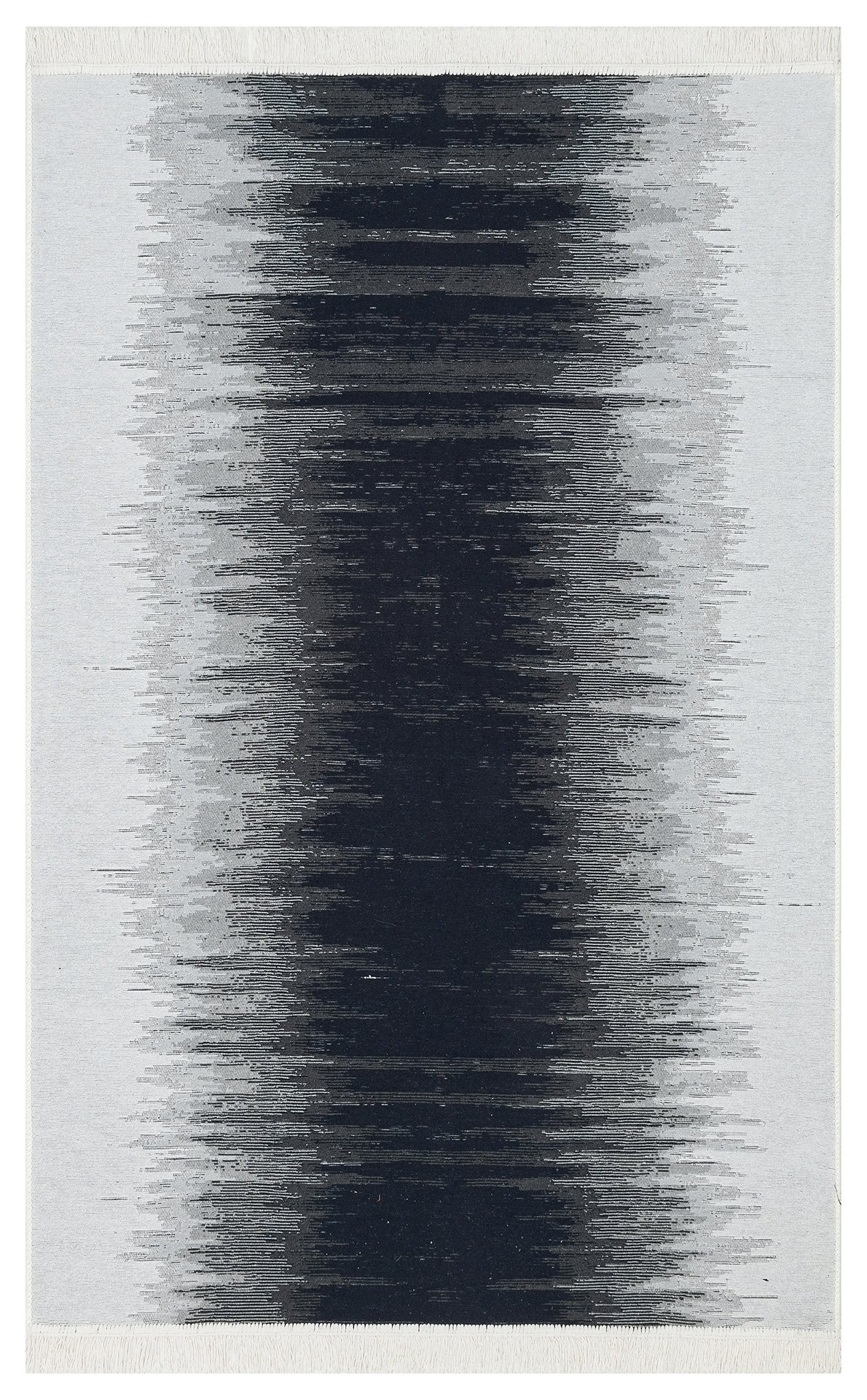 AR 40 BLACK WHITE Yıkanabilir Çift Taraflı Modern Desenli Dokuma Kilim