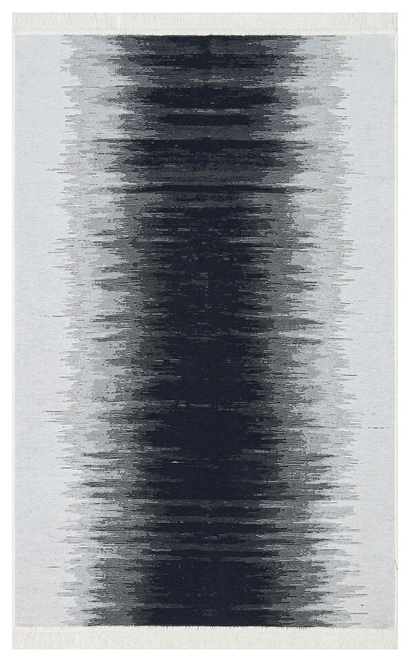 AR 40 BLACK WHITE Yıkanabilir Çift Taraflı Modern Desenli Dokuma Kilim