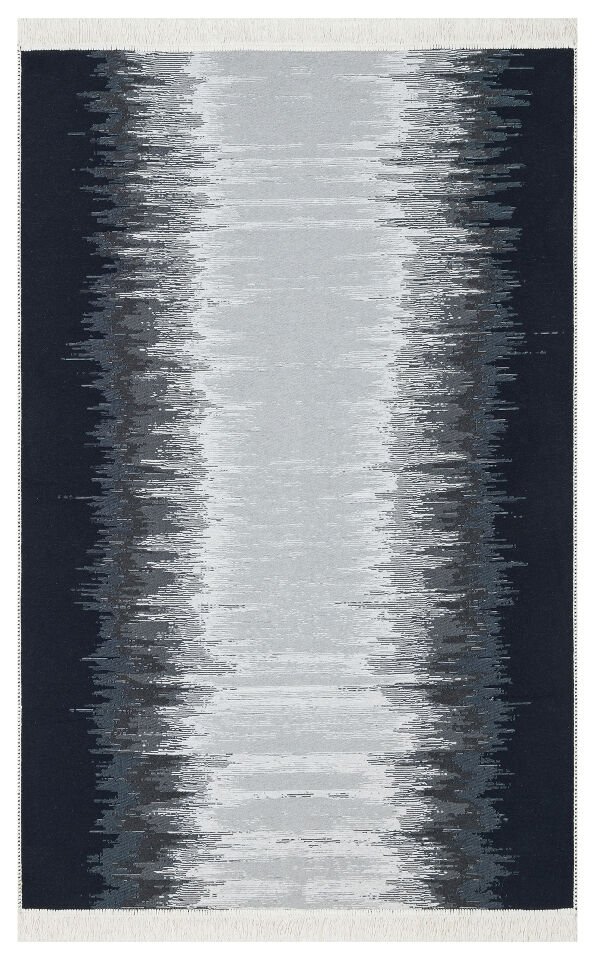 AR 40 BLACK WHITE Yıkanabilir Çift Taraflı Modern Desenli Dokuma Kilim
