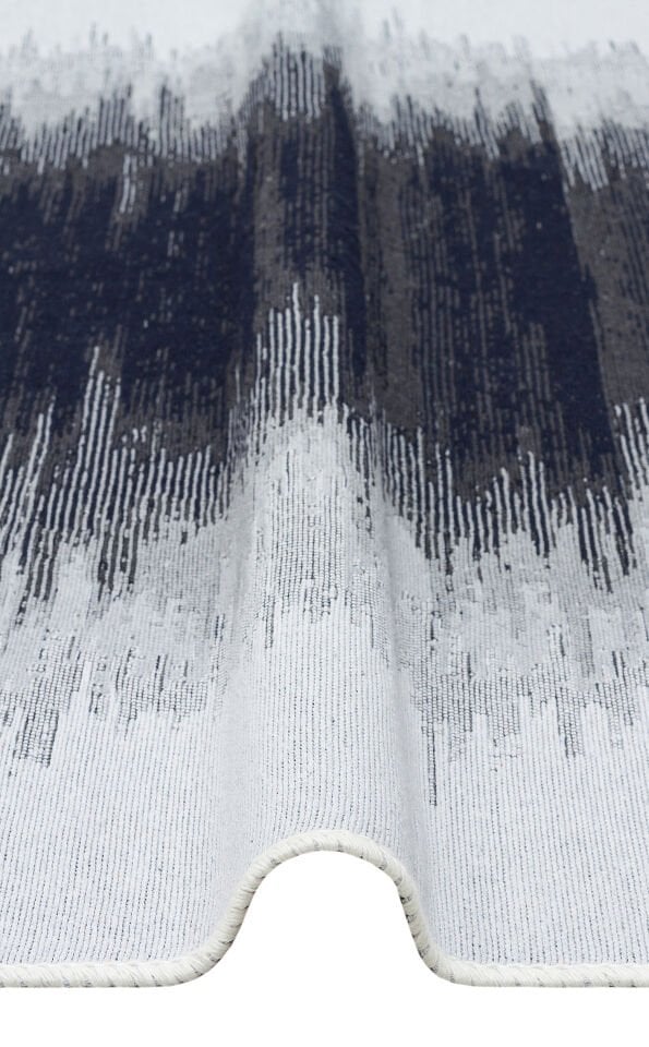 AR 40 BLACK WHITE Yıkanabilir Çift Taraflı Modern Desenli Dokuma Kilim