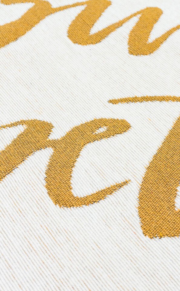 ARN 02 WHITE YELLOW Yıkanabilir Kaymaz Tabanlı Modern Pamuk Kilim