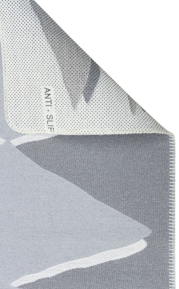 ARN 09 GREY WHITE Yıkanabilir Kaymaz Tabanlı Modern Pamuk Kilim