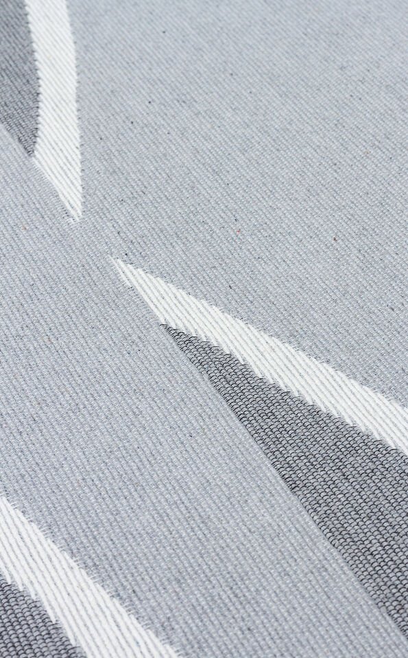 ARN 09 GREY WHITE Yıkanabilir Kaymaz Tabanlı Modern Pamuk Kilim