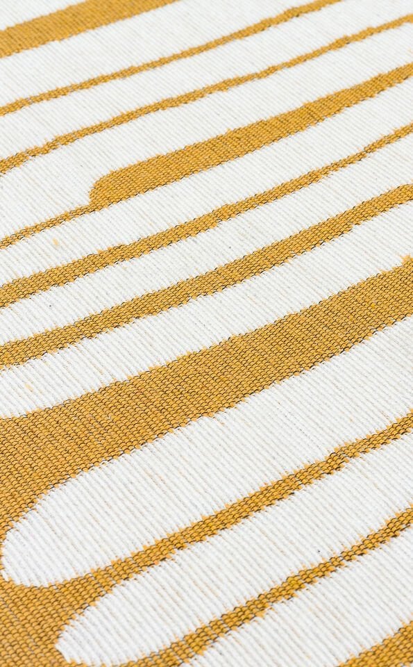 ARN 10 WHITE YELLOW Yıkanabilir Kaymaz Tabanlı Modern Pamuk Kilim