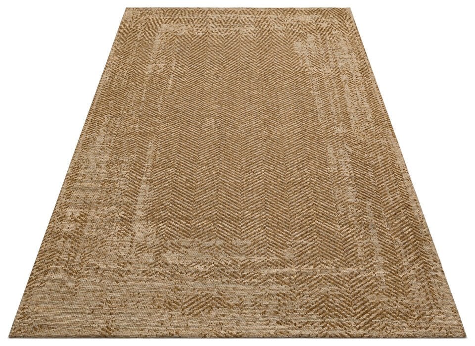 BRK 04 NATURAL BEIGE Hasır Görünümlü Kaymaz Renkli Dokuma Modern Kilim