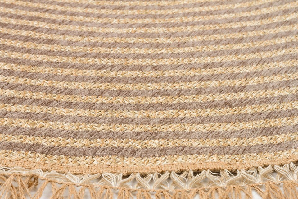 BRK 07 GREY Hasır Görünümlü Kaymaz Renkli Dokuma Modern Kilim