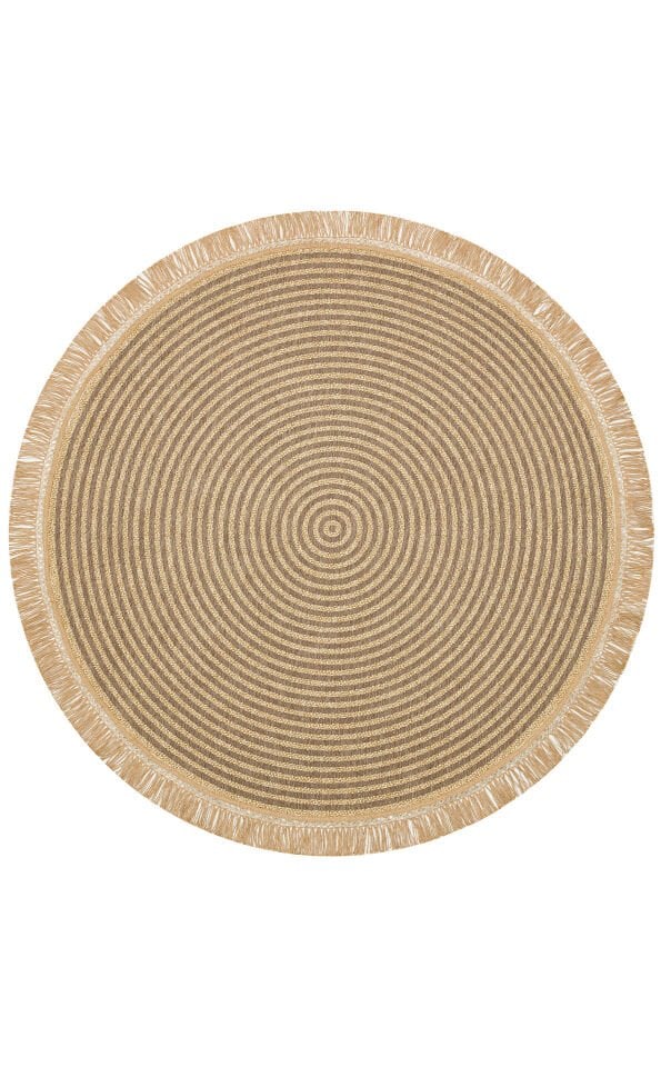 BRK 07 GREY Hasır Görünümlü Kaymaz Renkli Dokuma Modern Kilim
